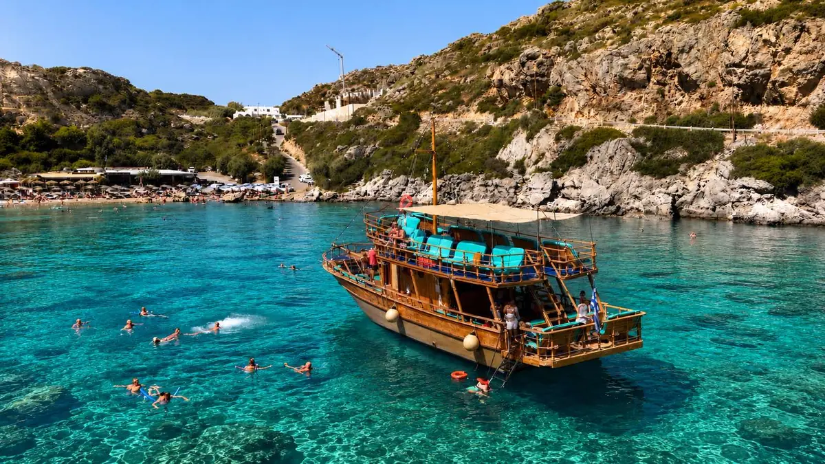 The Princess under sail on the Aegean