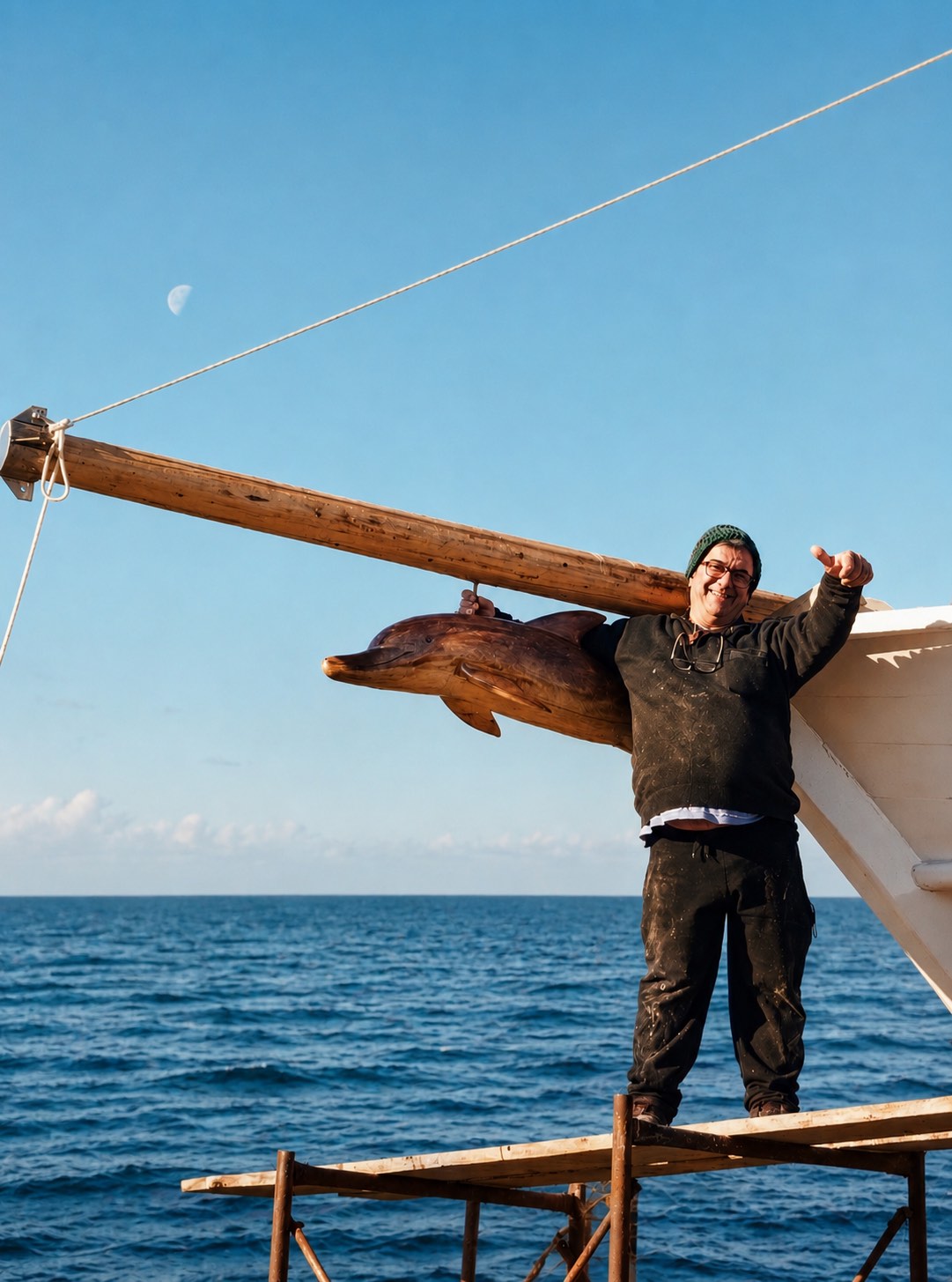 Captain Vasilis Makarounas on the deck of the Princess